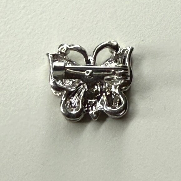 Petite Clear Rhinestone Butterfly Brooch - Picture 2 of 3